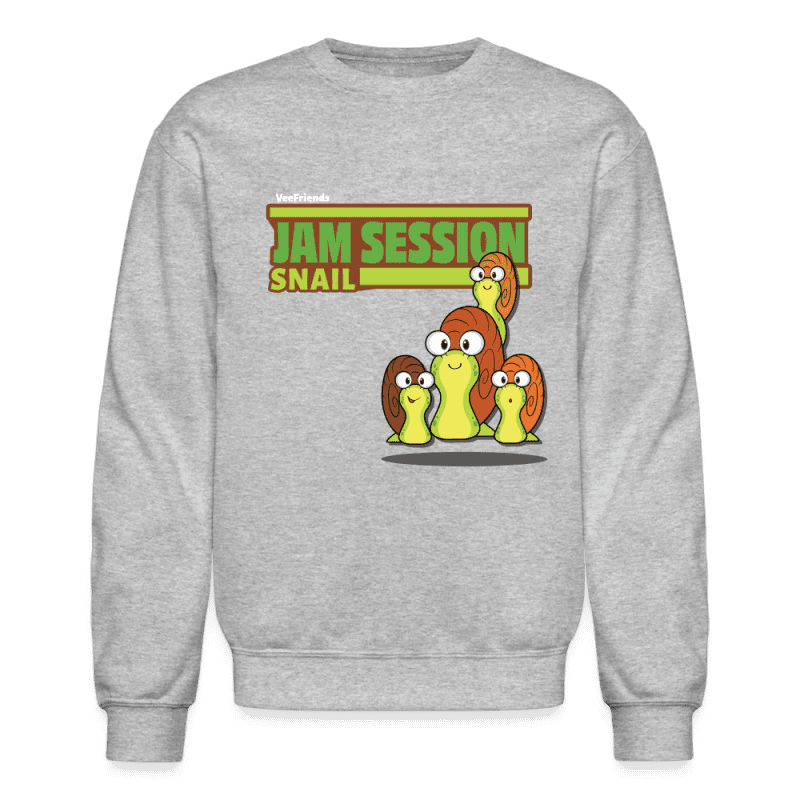 Jam Session Snail Character Comfort Adult Crewneck Sweatshirt - heather gray