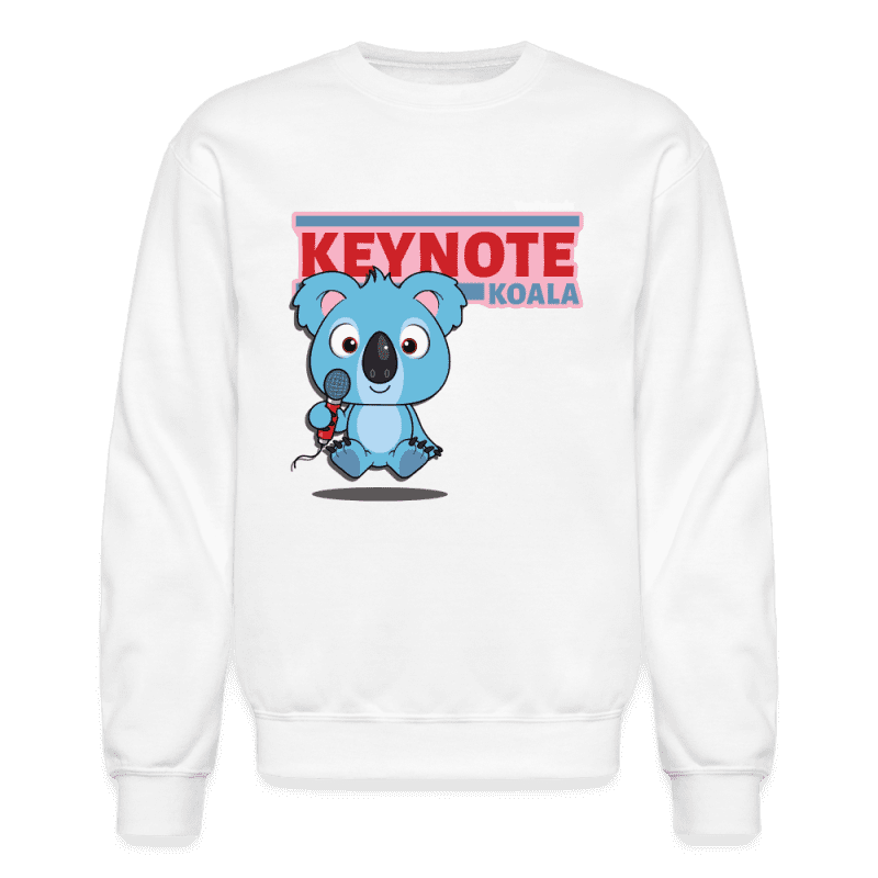 Keynote Koala Character Comfort Adult Crewneck Sweatshirt - white