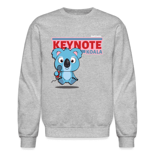 Keynote Koala Character Comfort Adult Crewneck Sweatshirt - heather gray