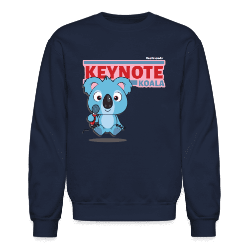 Keynote Koala Character Comfort Adult Crewneck Sweatshirt - navy