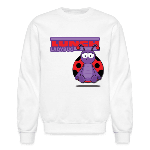 Lunch Ladybug Character Comfort Adult Crewneck Sweatshirt - white