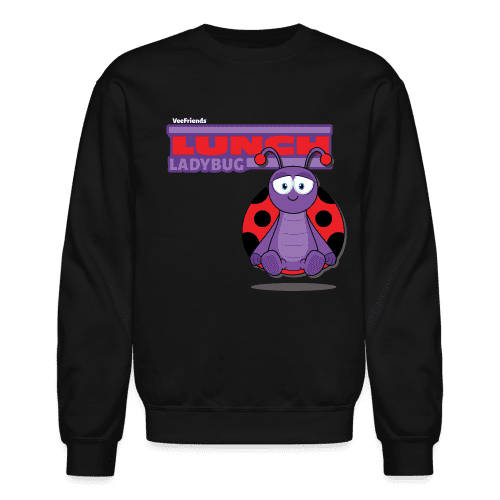 Lunch Ladybug Character Comfort Adult Crewneck Sweatshirt - black