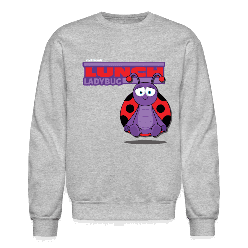 Lunch Ladybug Character Comfort Adult Crewneck Sweatshirt - heather gray