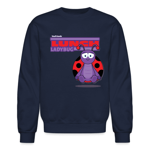 Lunch Ladybug Character Comfort Adult Crewneck Sweatshirt - navy