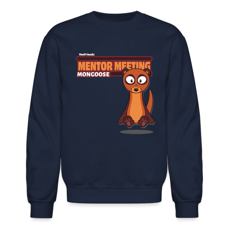 Mentor Meeting Mongoose Character Comfort Adult Crewneck Sweatshirt - navy