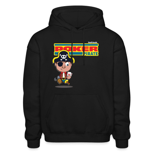 Poker Pirate Character Comfort Adult Hoodie - black