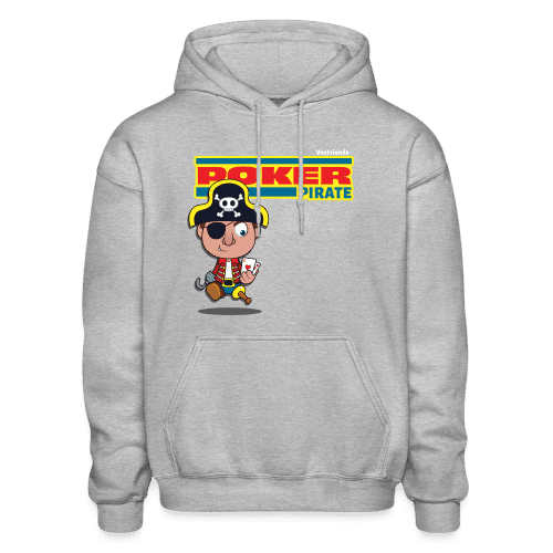 Poker Pirate Character Comfort Adult Hoodie - heather gray