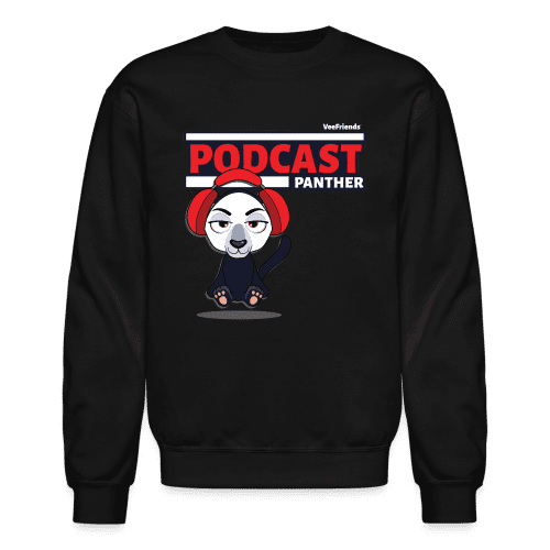 Podcast Panther Character Comfort Adult Crewneck Sweatshirt - black