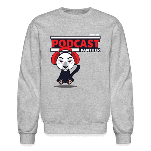 Podcast Panther Character Comfort Adult Crewneck Sweatshirt - heather gray