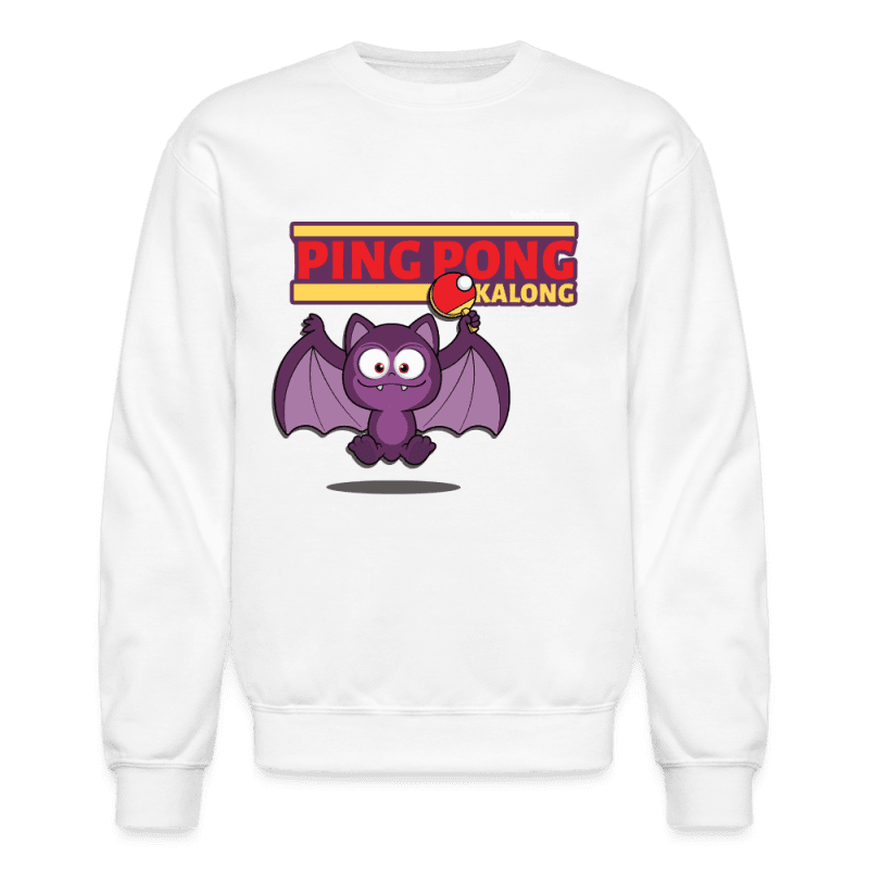 Ping Pong Kalong Character Comfort Adult Crewneck Sweatshirt - white