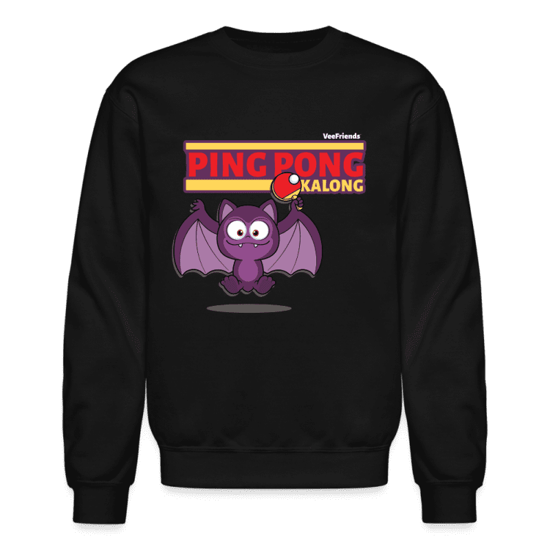 Ping Pong Kalong Character Comfort Adult Crewneck Sweatshirt - black