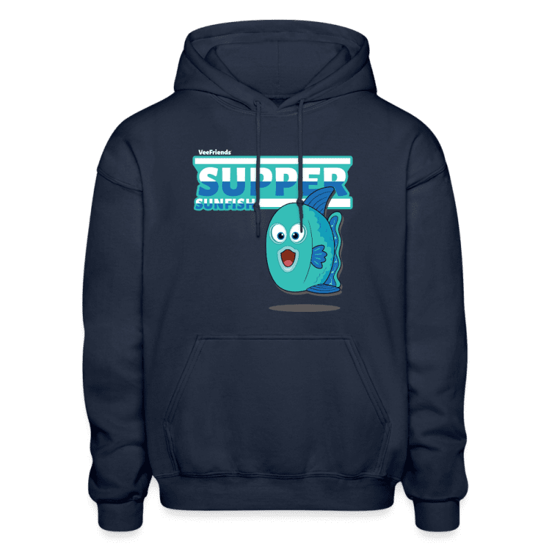 Supper Sunfish Character Comfort Adult Hoodie - navy