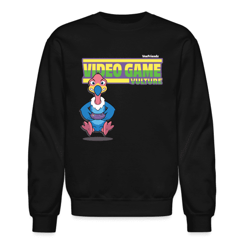 Video Game Vulture Character Comfort Adult Crewneck Sweatshirt - black