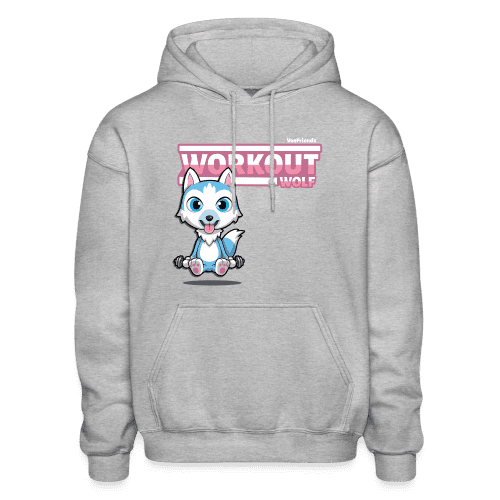 Workout Wolf Character Comfort Adult Hoodie - heather gray