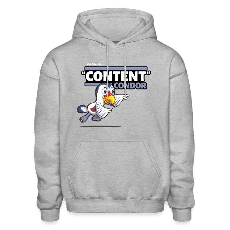 "Content" Condor Character Comfort Adult Hoodie - heather gray