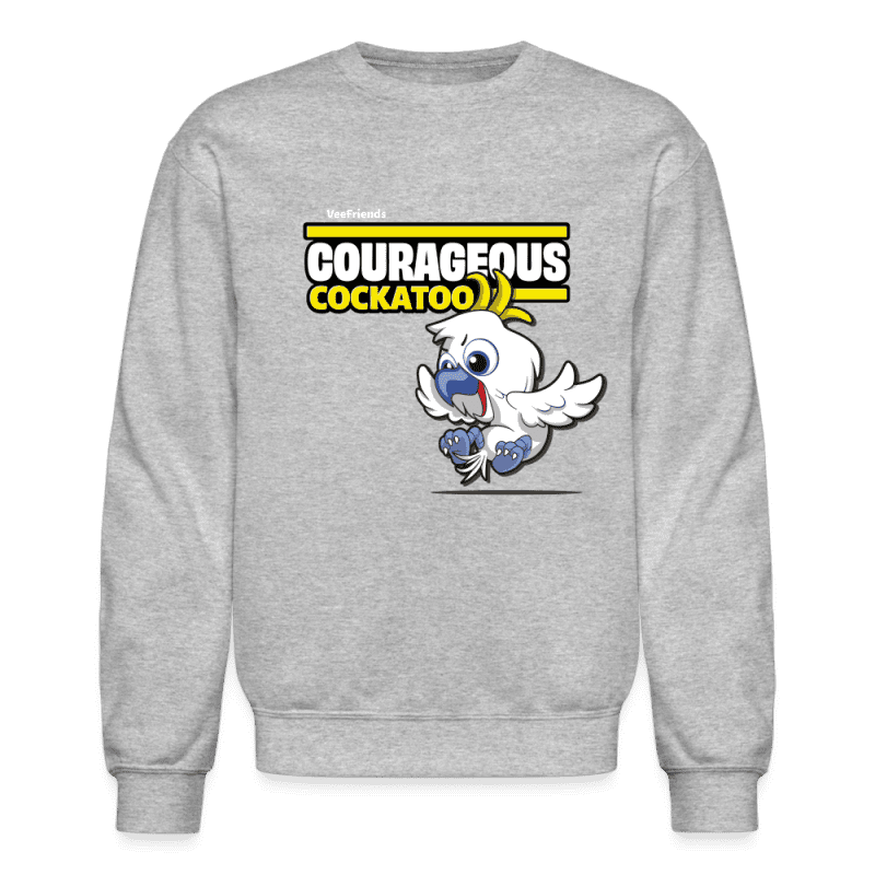 Courageous Cockatoo Character Comfort Adult Crewneck Sweatshirt - heather gray