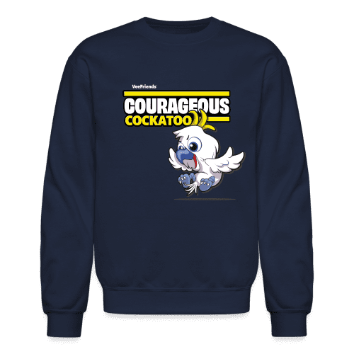 Courageous Cockatoo Character Comfort Adult Crewneck Sweatshirt - navy