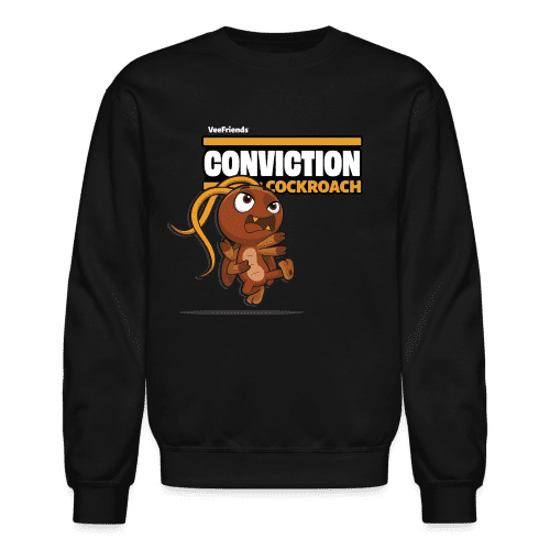 Conviction Cockroach Character Comfort Adult Crewneck Sweatshirt - black