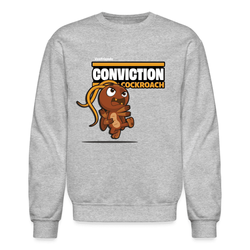 Conviction Cockroach Character Comfort Adult Crewneck Sweatshirt - heather gray