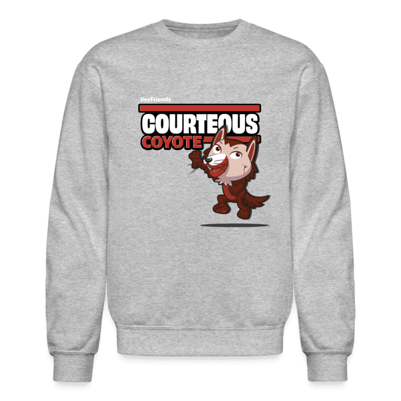 Courteous Coyote Character Comfort Adult Crewneck Sweatshirt - heather gray