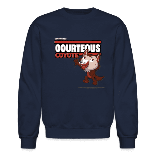 Courteous Coyote Character Comfort Adult Crewneck Sweatshirt - navy