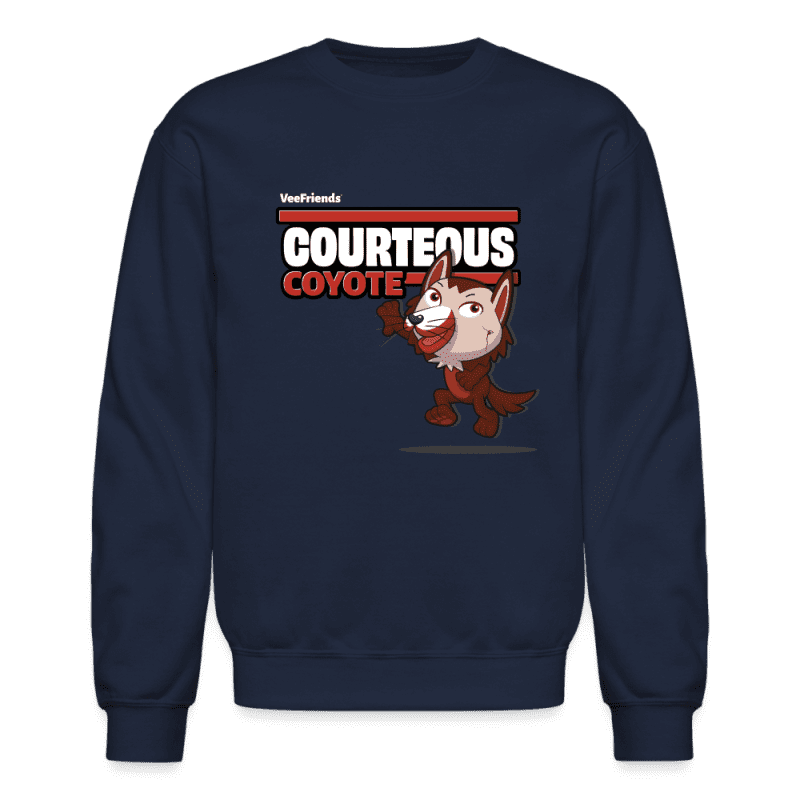 Courteous Coyote Character Comfort Adult Crewneck Sweatshirt - navy