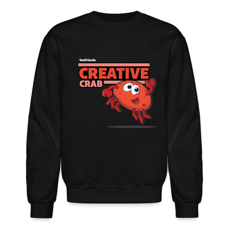 Creative Crab Character Comfort Adult Crewneck Sweatshirt - black