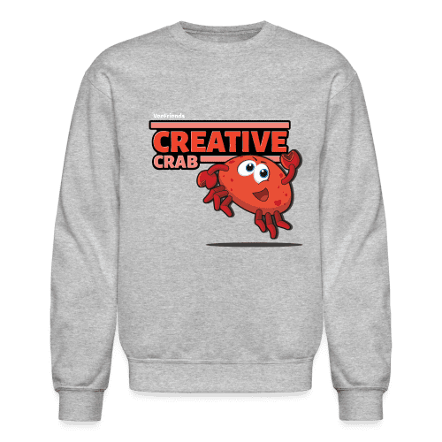 Creative Crab Character Comfort Adult Crewneck Sweatshirt - heather gray