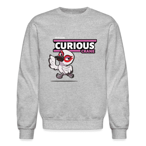 Curious Crane Character Comfort Adult Crewneck Sweatshirt - heather gray