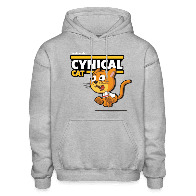 Cynical Cat Character Comfort Adult Hoodie - heather gray