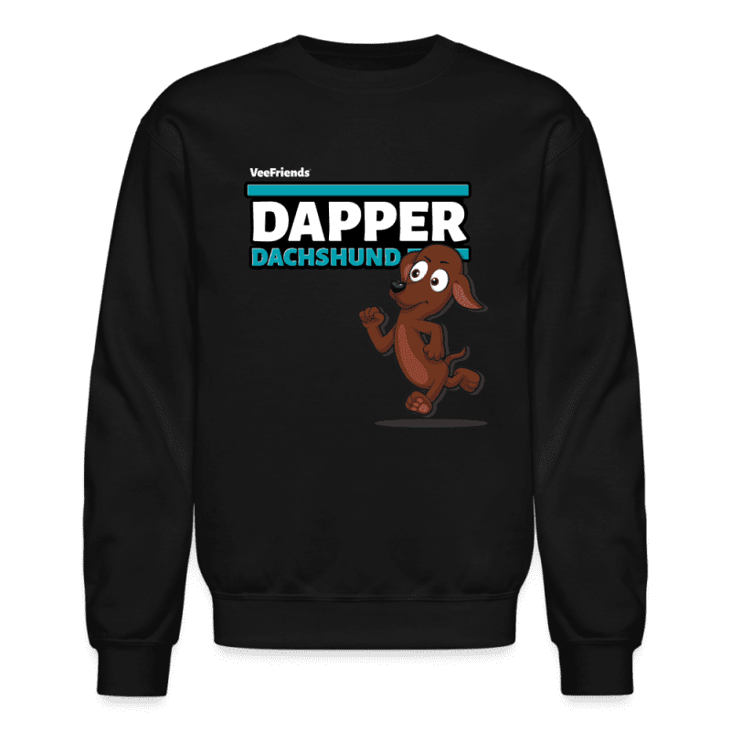 Dapper Dachshund Character Comfort Adult Crewneck Sweatshirt - black