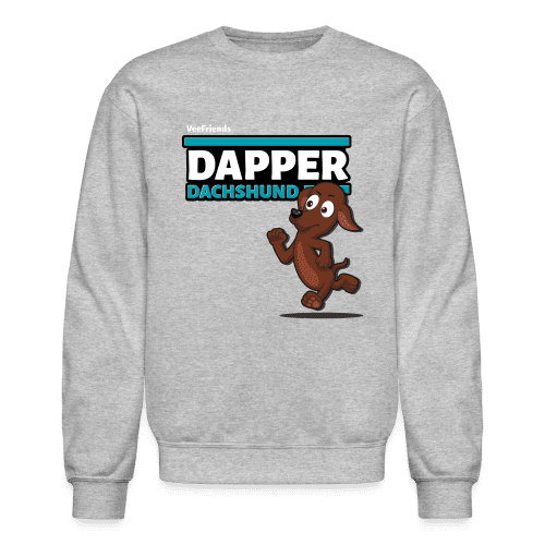 Dapper Dachshund Character Comfort Adult Crewneck Sweatshirt - heather gray