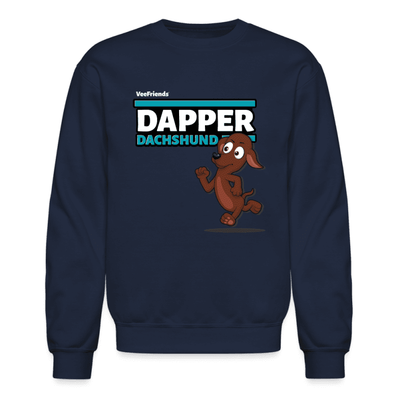 Dapper Dachshund Character Comfort Adult Crewneck Sweatshirt - navy