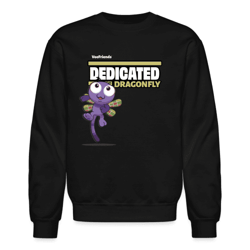 Dedicated Dragonfly Character Comfort Adult Crewneck Sweatshirt - black