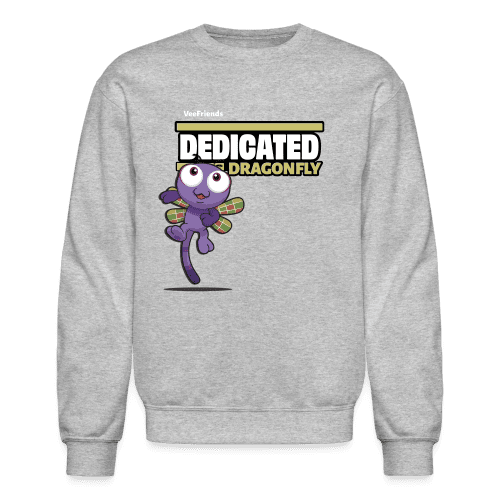 Dedicated Dragonfly Character Comfort Adult Crewneck Sweatshirt - heather gray