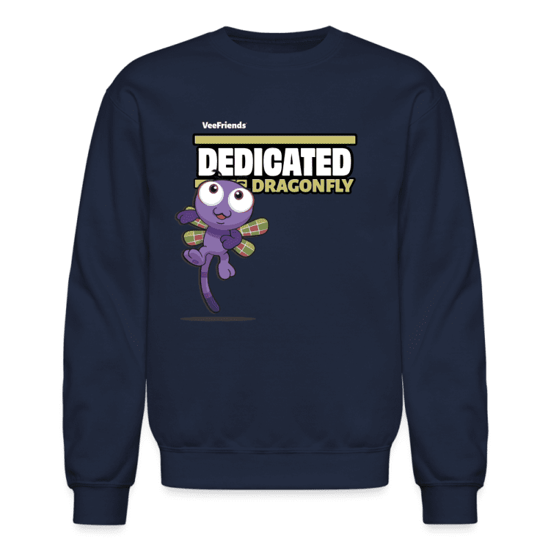 Dedicated Dragonfly Character Comfort Adult Crewneck Sweatshirt - navy