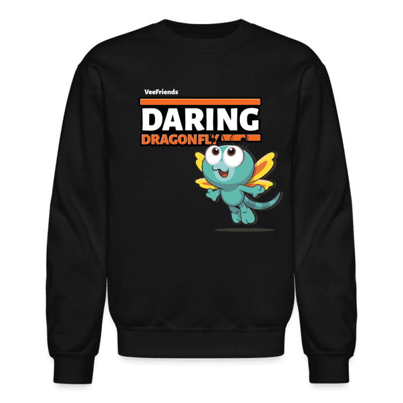 Daring Dragonfly Character Comfort Adult Crewneck Sweatshirt - black