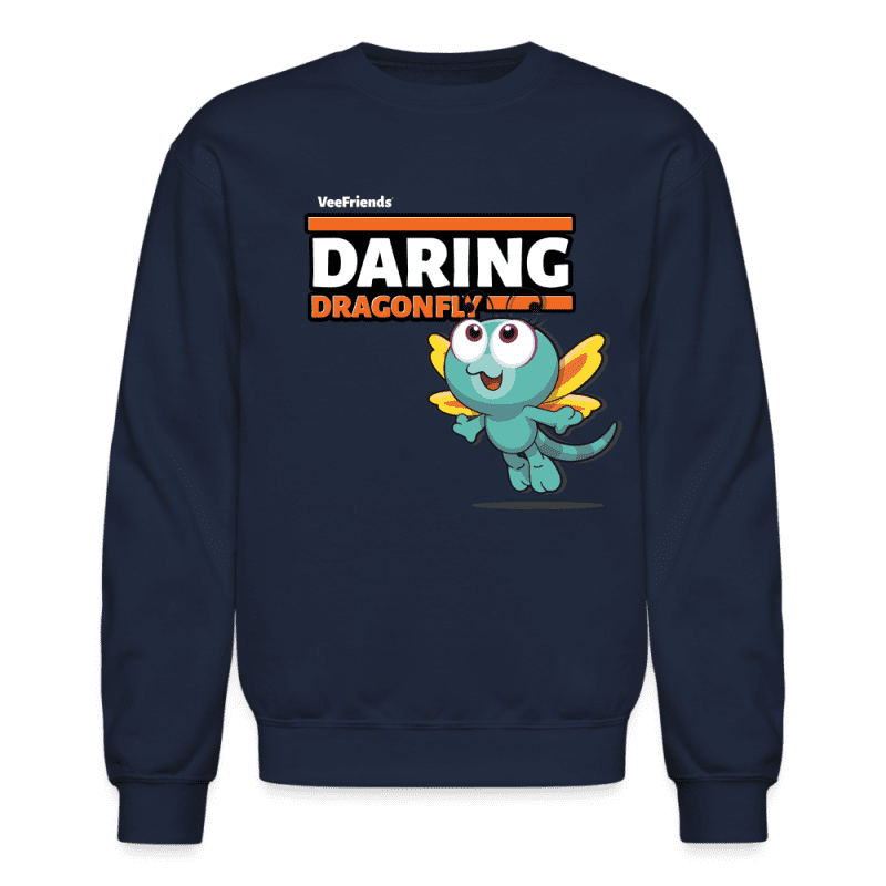 Daring Dragonfly Character Comfort Adult Crewneck Sweatshirt - navy