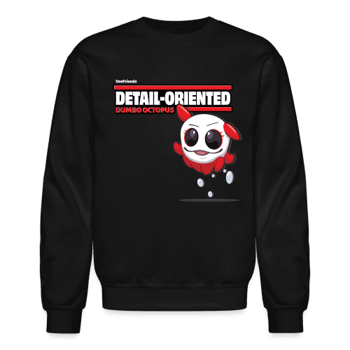 Detail-Oriented Dumbo Octopus Character Comfort Adult Crewneck Sweatshirt - black