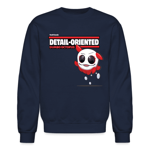 Detail-Oriented Dumbo Octopus Character Comfort Adult Crewneck Sweatshirt - navy