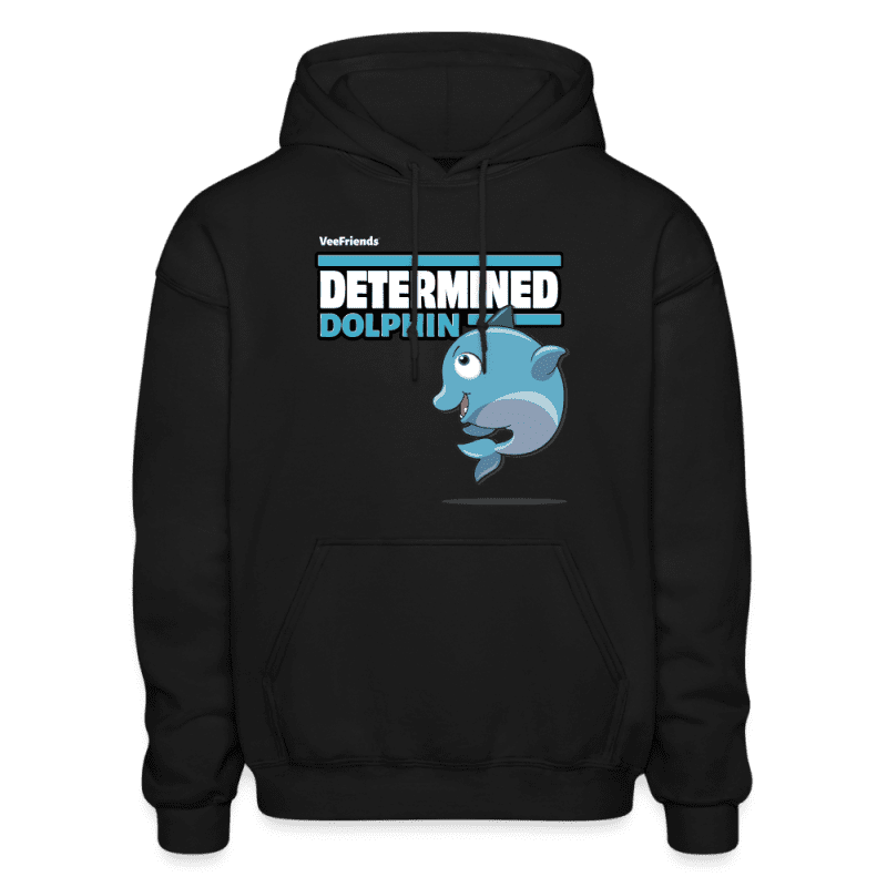 Determined Dolphin Character Comfort Adult Hoodie - black