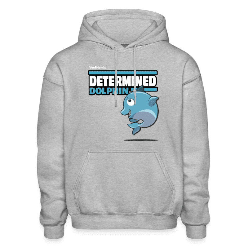 Determined Dolphin Character Comfort Adult Hoodie - heather gray