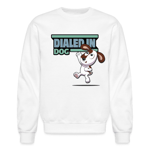 Dialed In Dog Character Comfort Adult Crewneck Sweatshirt - white