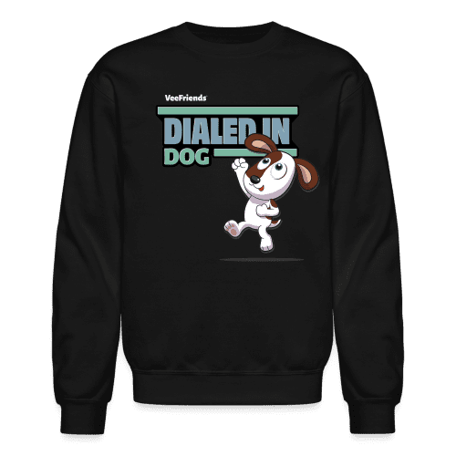 Dialed In Dog Character Comfort Adult Crewneck Sweatshirt - black