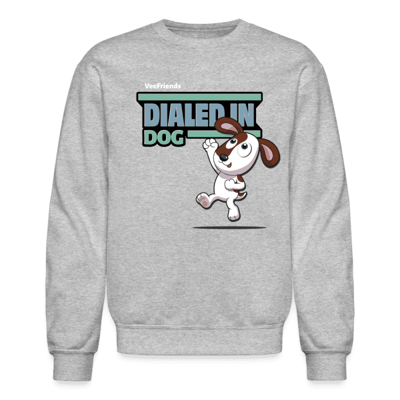 Dialed In Dog Character Comfort Adult Crewneck Sweatshirt - heather gray