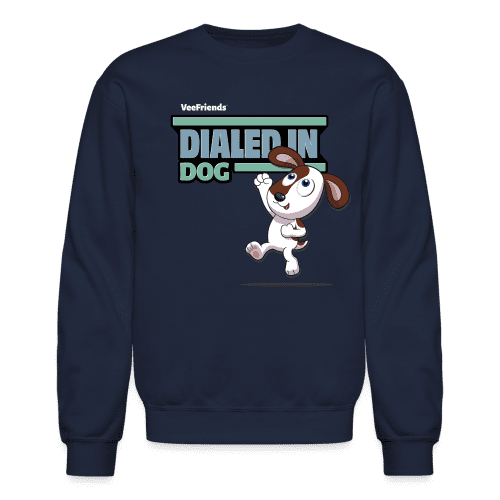 Dialed In Dog Character Comfort Adult Crewneck Sweatshirt - navy