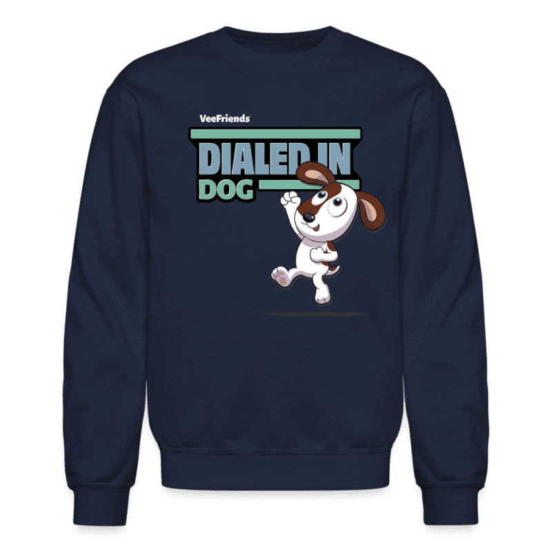 Dialed In Dog Character Comfort Adult Crewneck Sweatshirt - navy