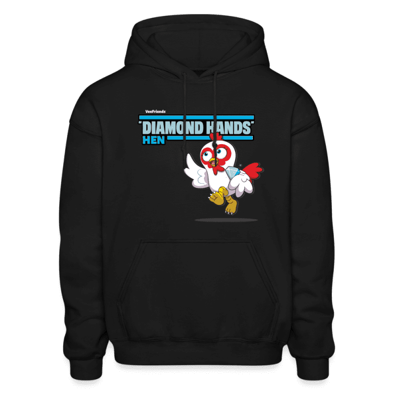 "Diamond Hands" Hen Character Comfort Adult Hoodie - black