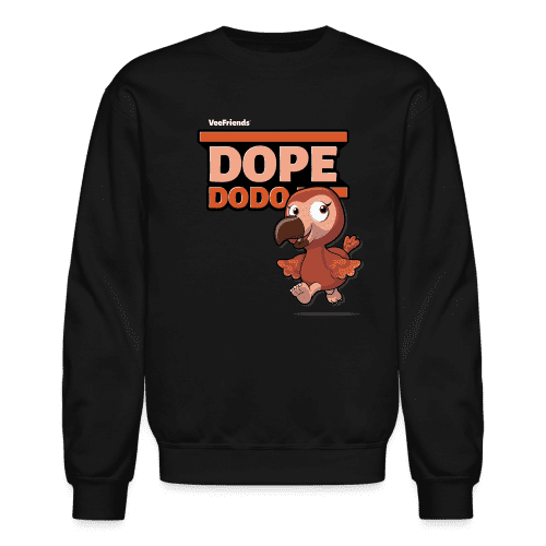 Dope Dodo Character Comfort Adult Crewneck Sweatshirt - black