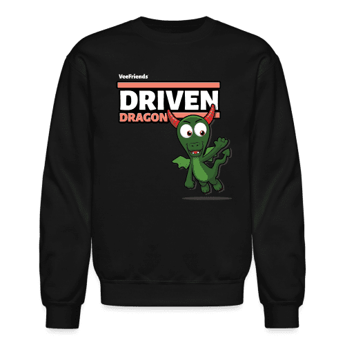 Driven Dragon Character Comfort Adult Crewneck Sweatshirt - black